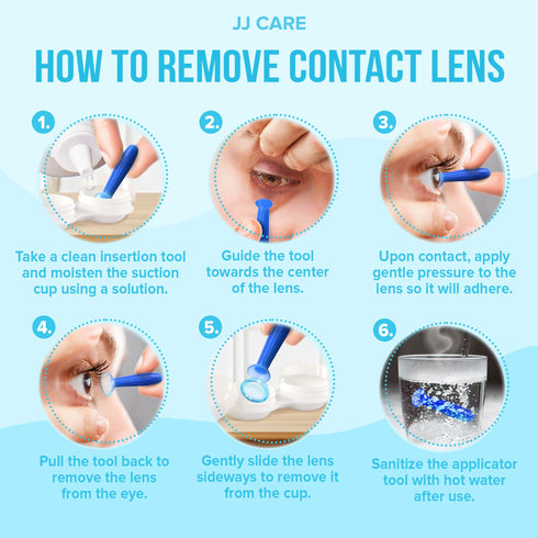 JJ CARE Contact Lens Applicator - Pack of 4 Contact Lens Remover Suction Tool for Hard Lenses, Silicone Rubber Eye Contact Plunger for Hard Contacts, Contact Removal Tool for Permeable Gas Lenses